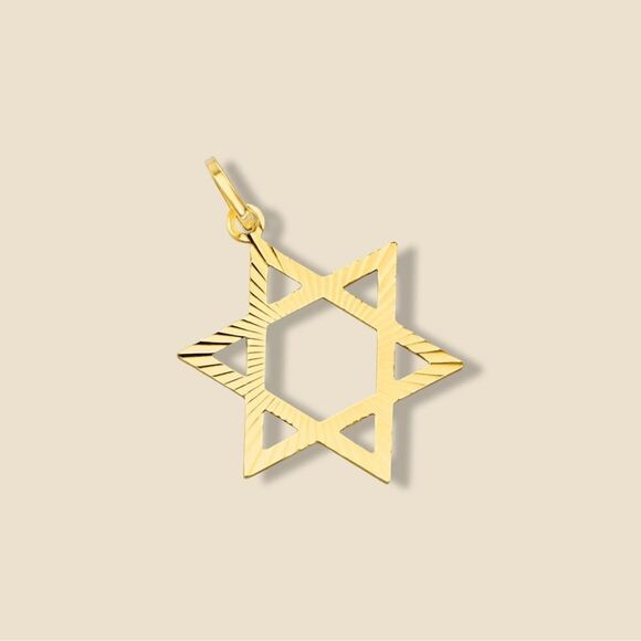 Star of David 14k Solid Gold pendant - Picture 1 of 4